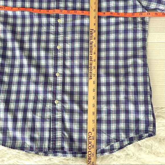 CHAPS Easy Care Purple Plaid Shirt Button Down Preppy Sharp Crest Logo Size L - Picture 10 of 11